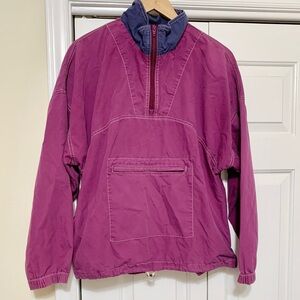 Gap 90s Y2K 100% Cotton Windbreaker Quarter Zip Pullover - S
